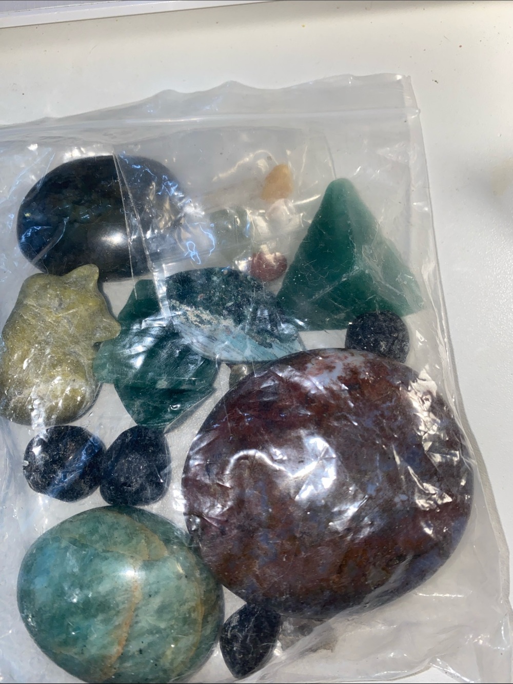 Assorted Decorative Polished Stones - Green, Brown, Blue